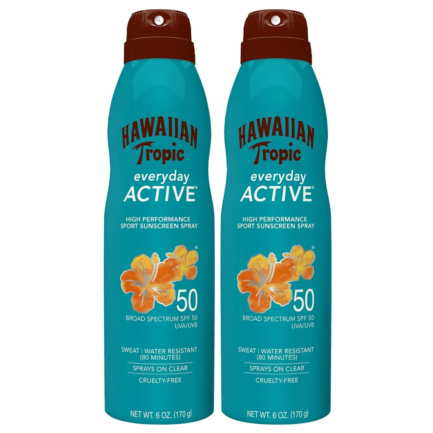 Hawaiian Tropic Everyday Active Spray SPF 50 Twin Pack and Sheer Touch Ultra Radiance Lotion SPF 30