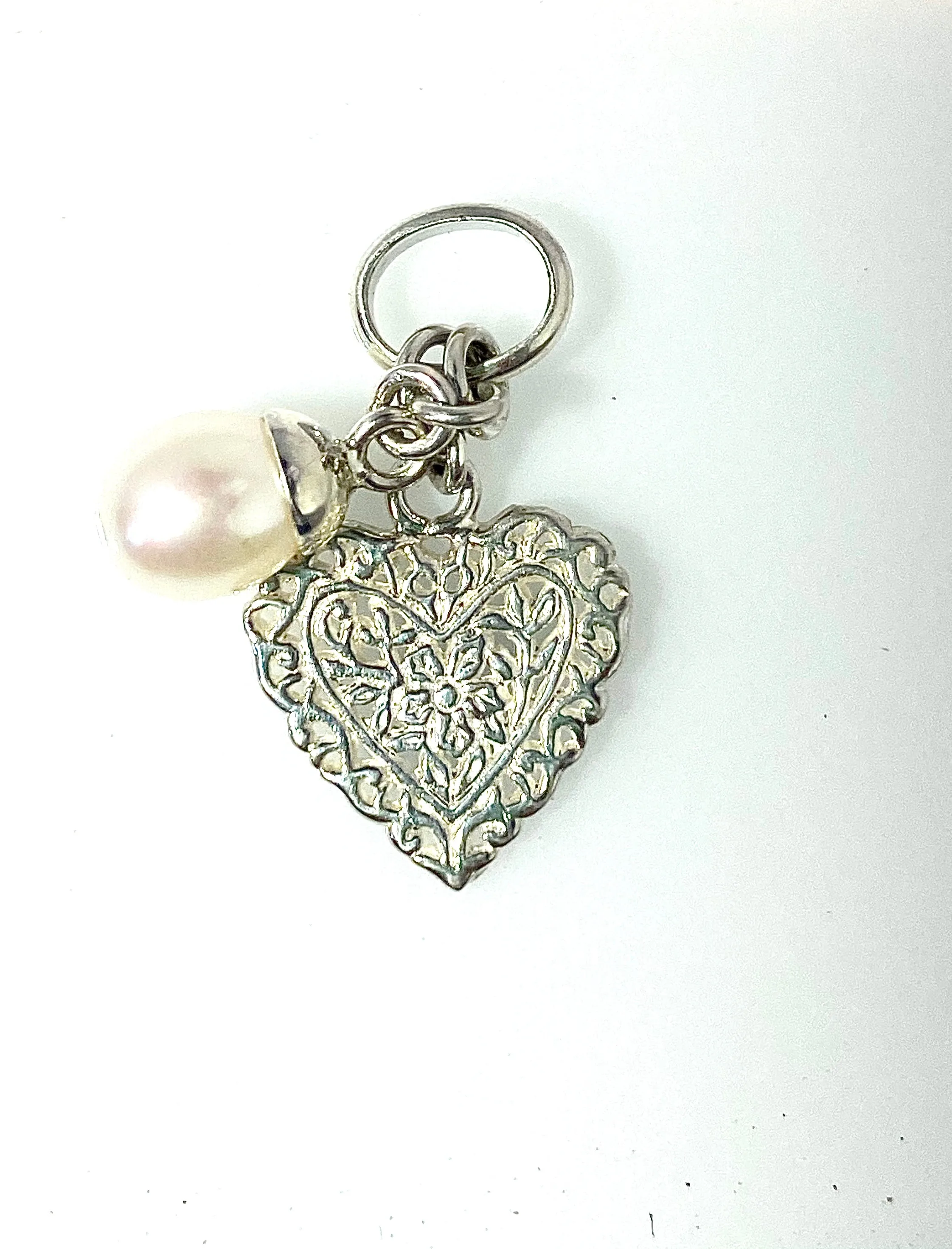 Heart Charm With Pearl