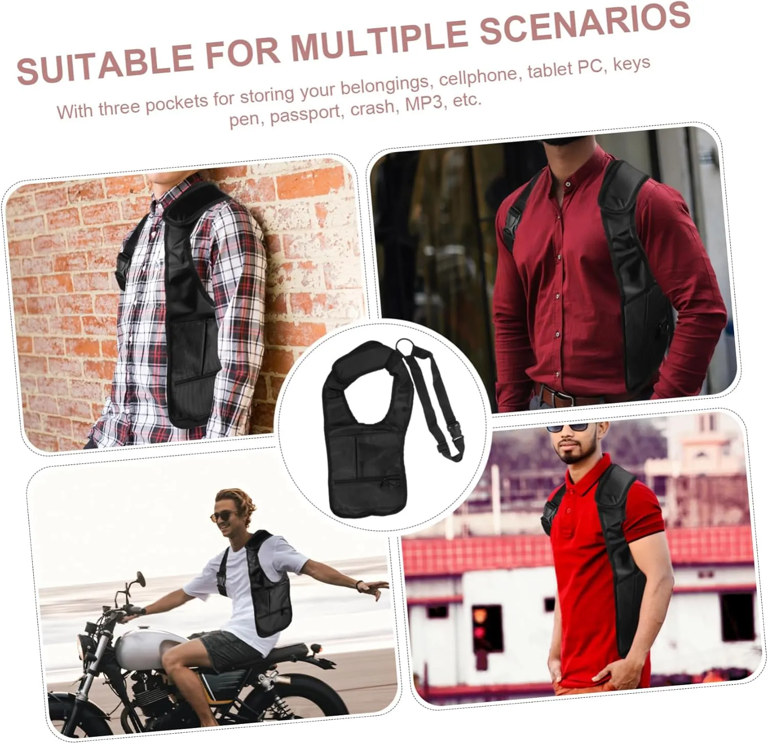 Hidden Pouch Mens Wallet Anti Bag Mens Shoulder Pouch Armpit Women Tops Mini Sling Bag Mens