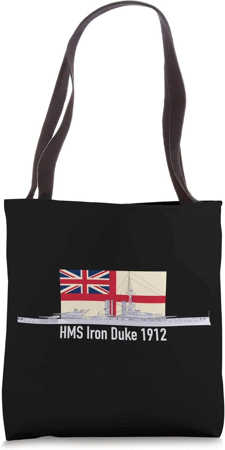 HMS Iron Duke 1912 British Battleship Flag Diagram Tote Bag