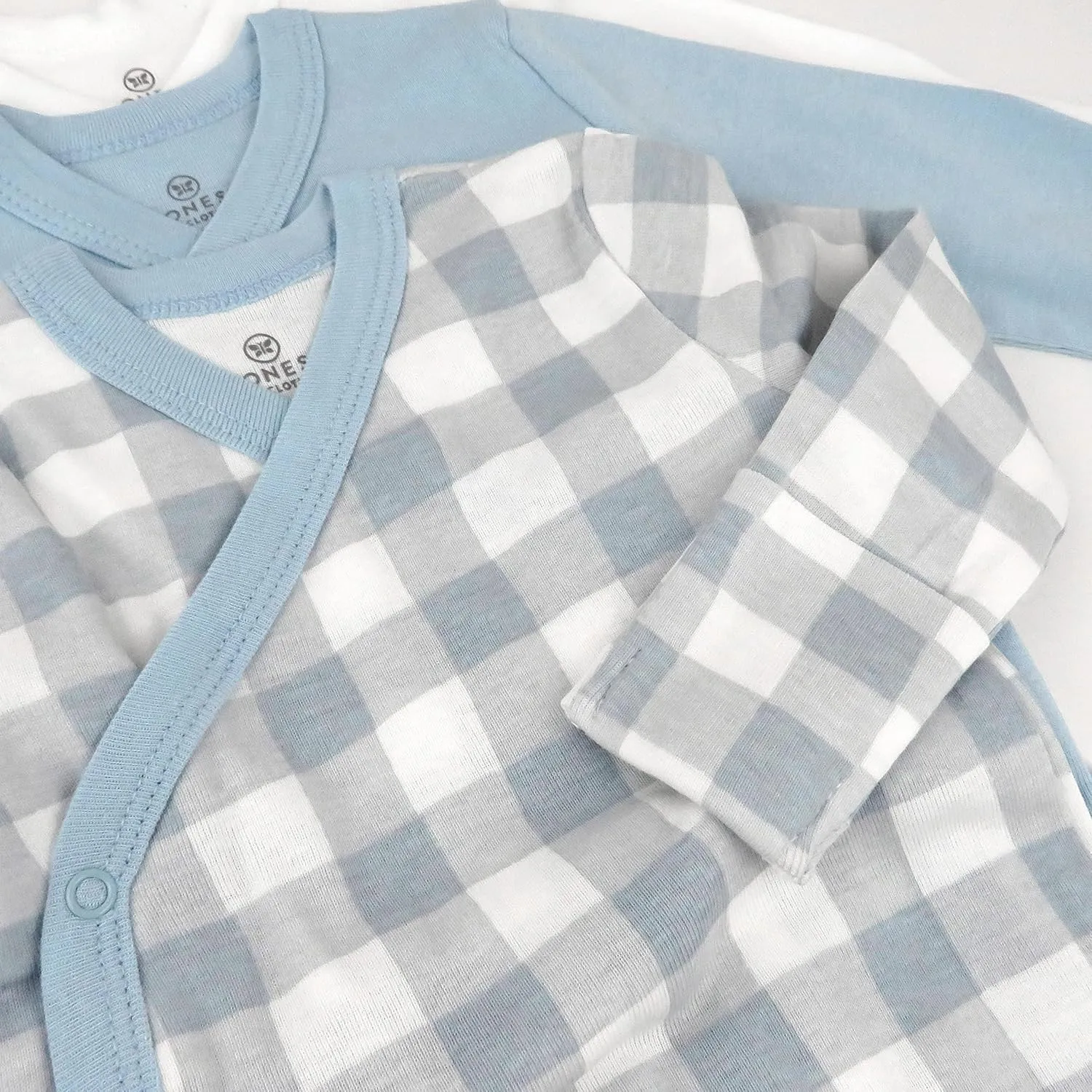 HonestBaby Baby Long Sleeve Side-Snap Organic Cotton Kimono Bodysuits (3 Pack)