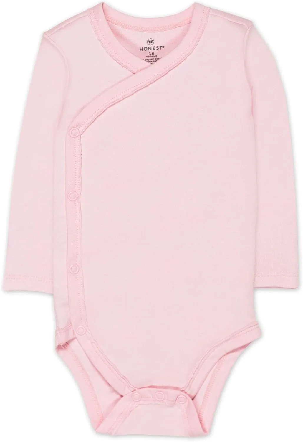HonestBaby Baby Long Sleeve Side-Snap Organic Cotton Kimono Bodysuits (3 Pack)