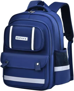 HOPYOCK-School Bags for Boys and Girls,Multi-Pocket Unisex Elementary School Backpack with Reflective Design,Kids Backpacks Fit for 4-12 Years Old