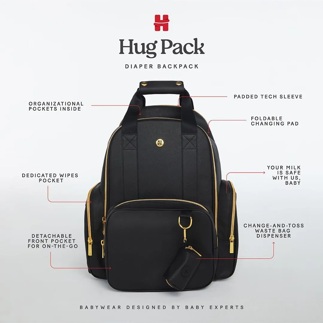 Huggies Sunshine Pack Diaper Backpack, Cognac Leather, One Size