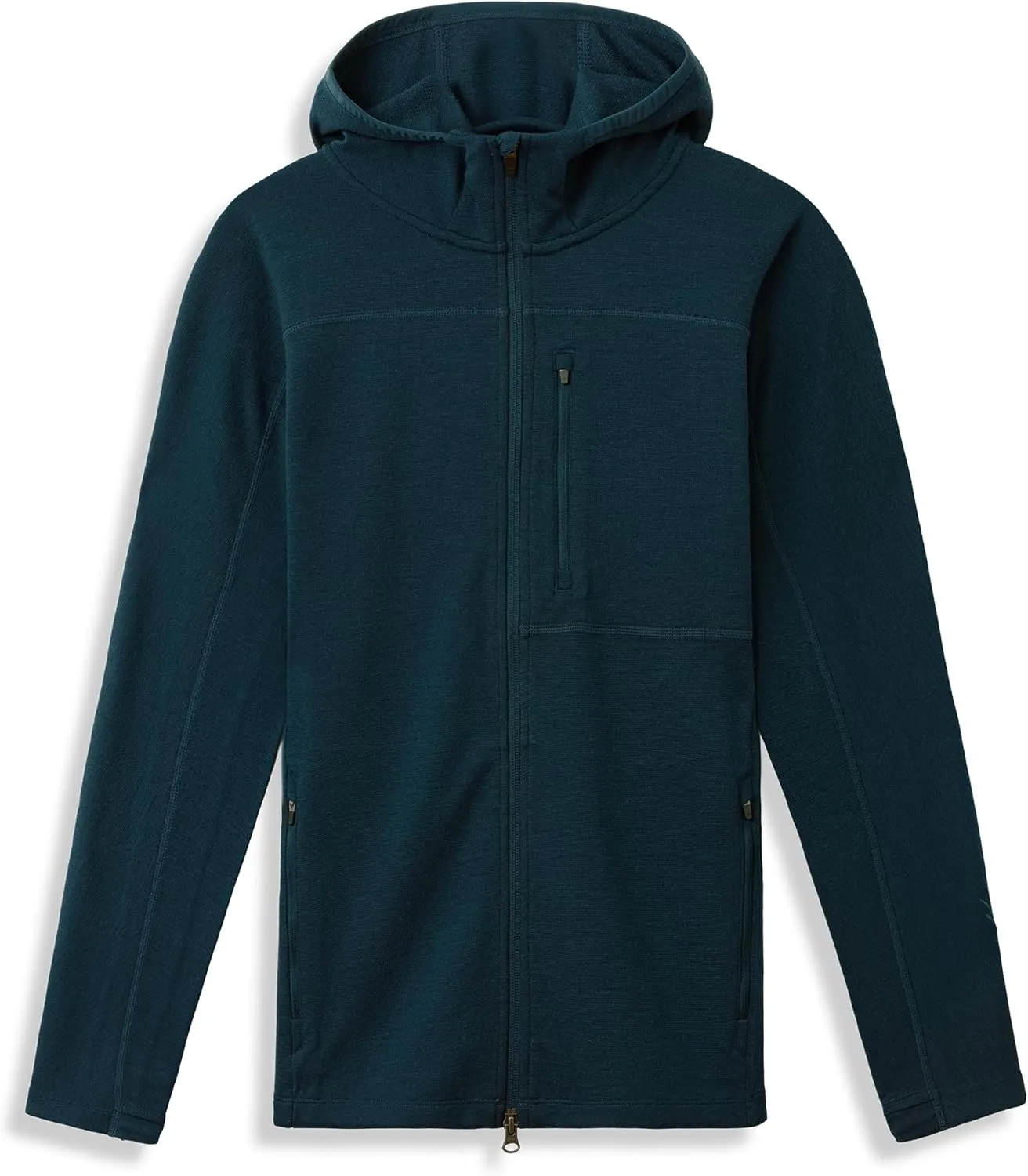IBEX Merino Wool Men's Shak Hoodoo Hoodie | Full-Zip Mid Layer Jacket with Scuba Hood, Thumbholes & Pockets