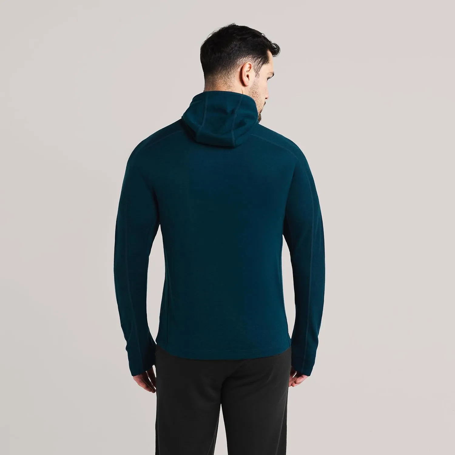 IBEX Merino Wool Men's Shak Hoodoo Hoodie | Full-Zip Mid Layer Jacket with Scuba Hood, Thumbholes & Pockets