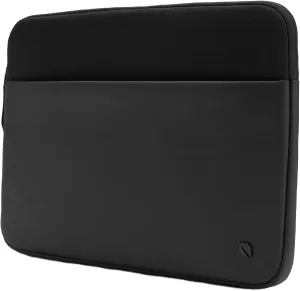 Incase A.R.C. Sleeve with ReSpun 100% Recycled Polyester - 13" & 14" MacBook/Laptop & iPad/Tablet Case - Cushioned Faux Fur Lining, External Zippered Slip Pocket - Black