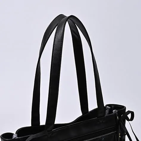 Ita Bag Shoulder Bag Women Men, Cute JK Y2K Top Handle Daypack Aesthetic Itabag Harajuku for Hiking Travel Trip Cosplay (black)