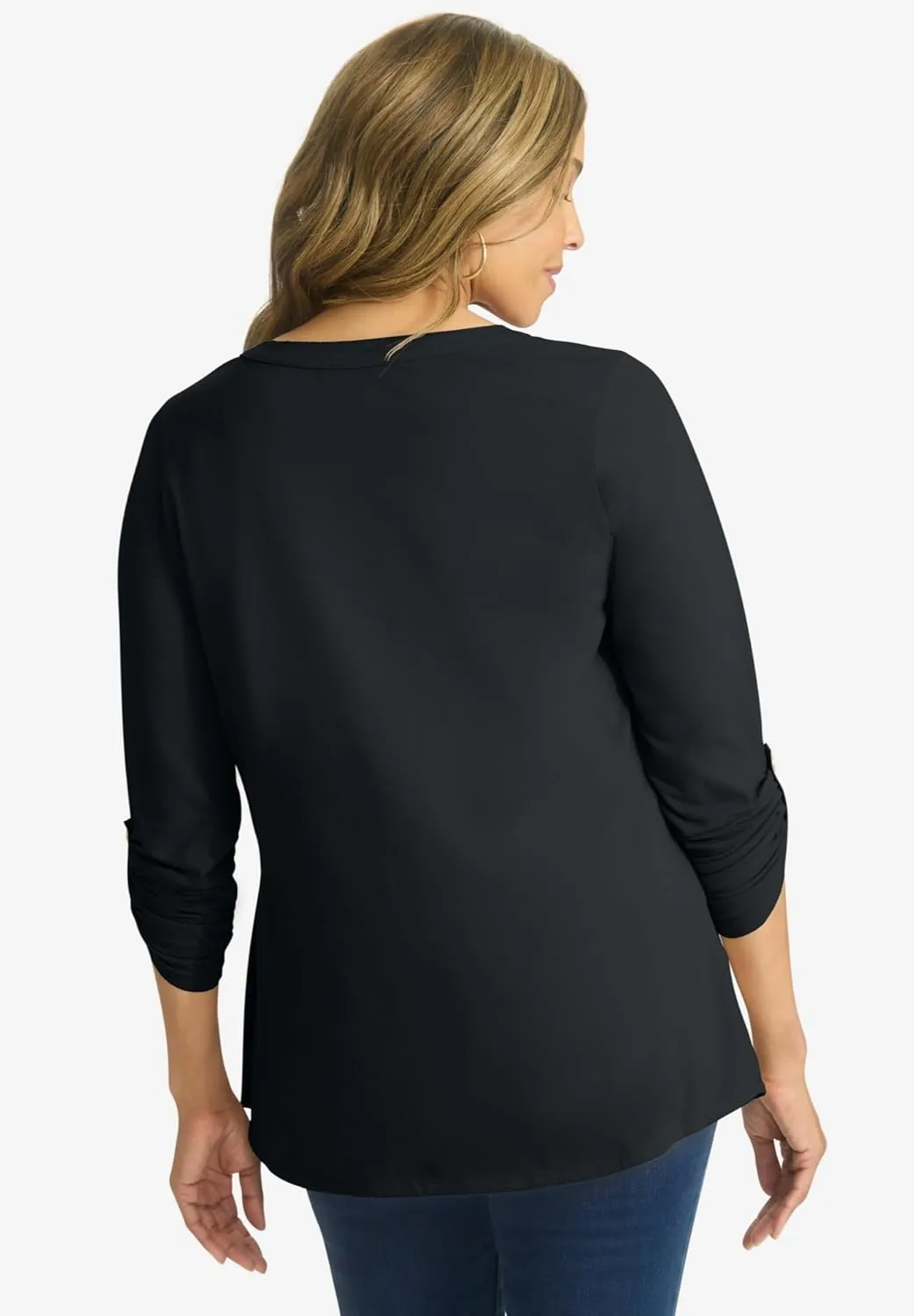 Jessica London Women's Plus Size Stretch Pleated Tunic