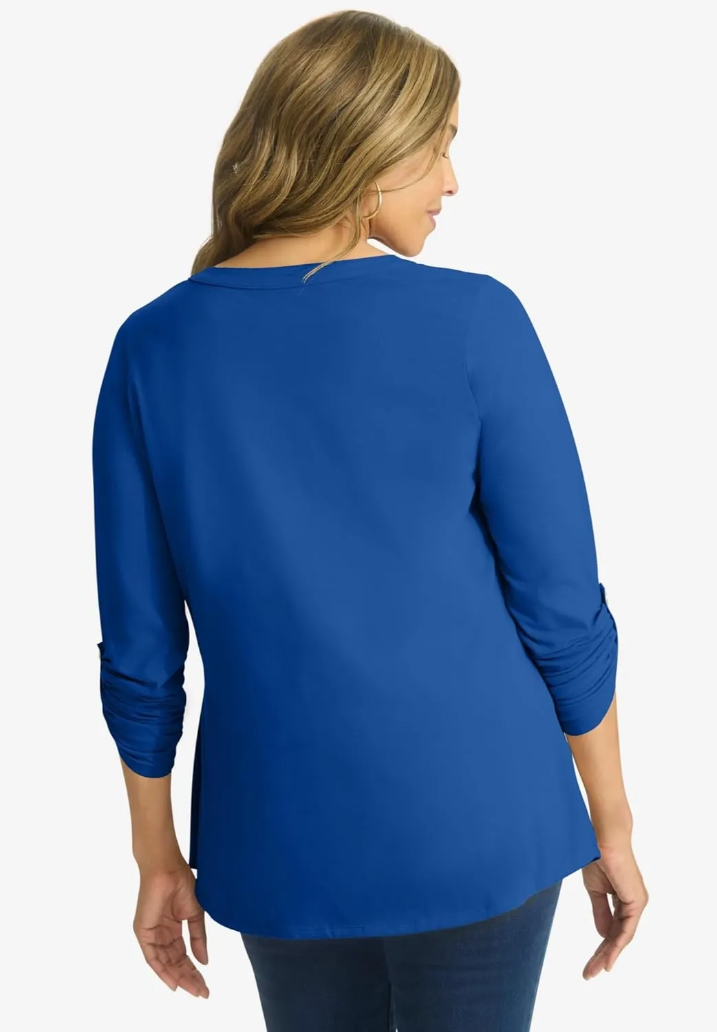 Jessica London Women's Plus Size Stretch Pleated Tunic
