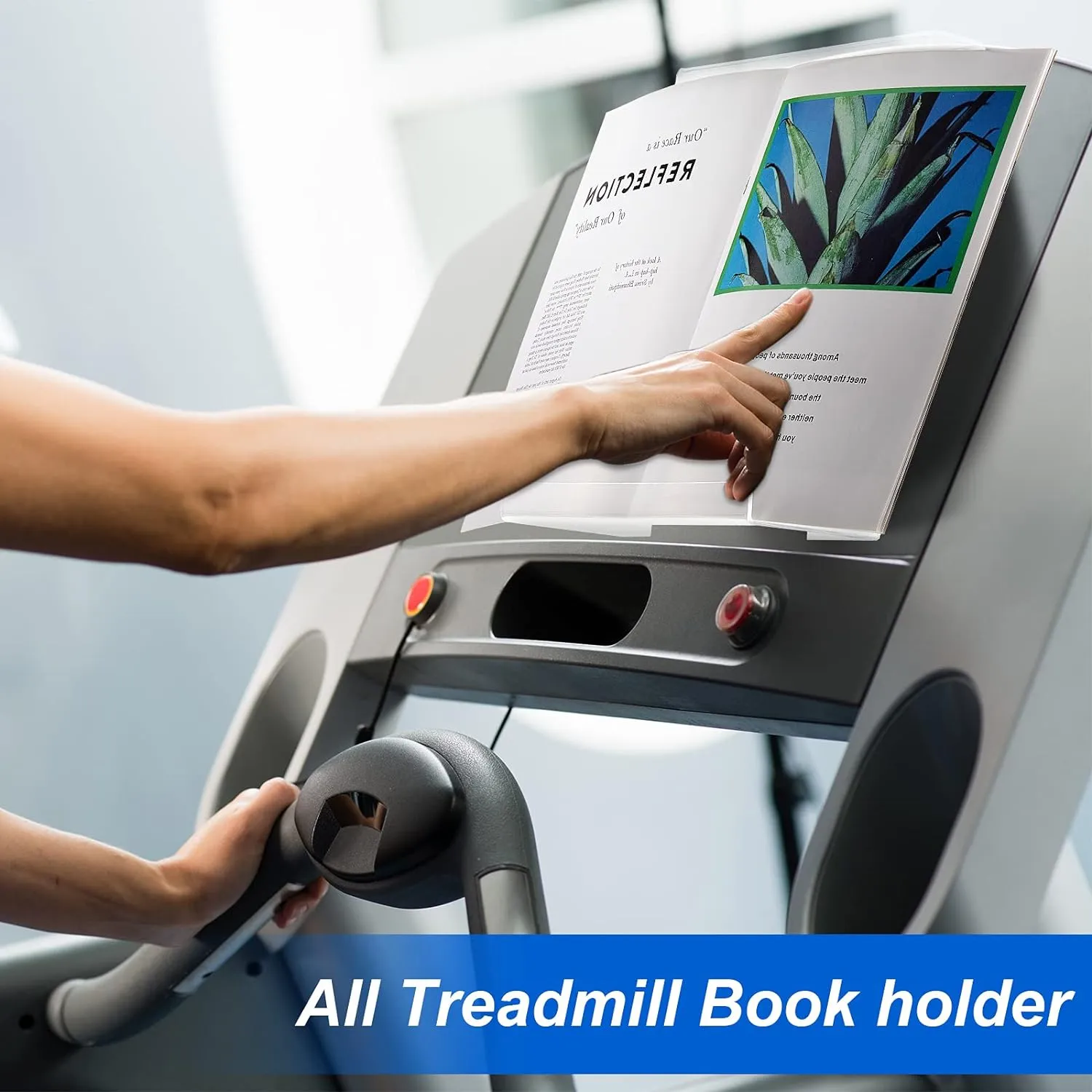 Jetec Treadmill Book Holder, Clear Acrylic Reading Rack for Treadmill Tablet Rack Universal Holder, for Tablet Magazines Books for Gym Exercising (9 x 8 x 2.5 Inches)