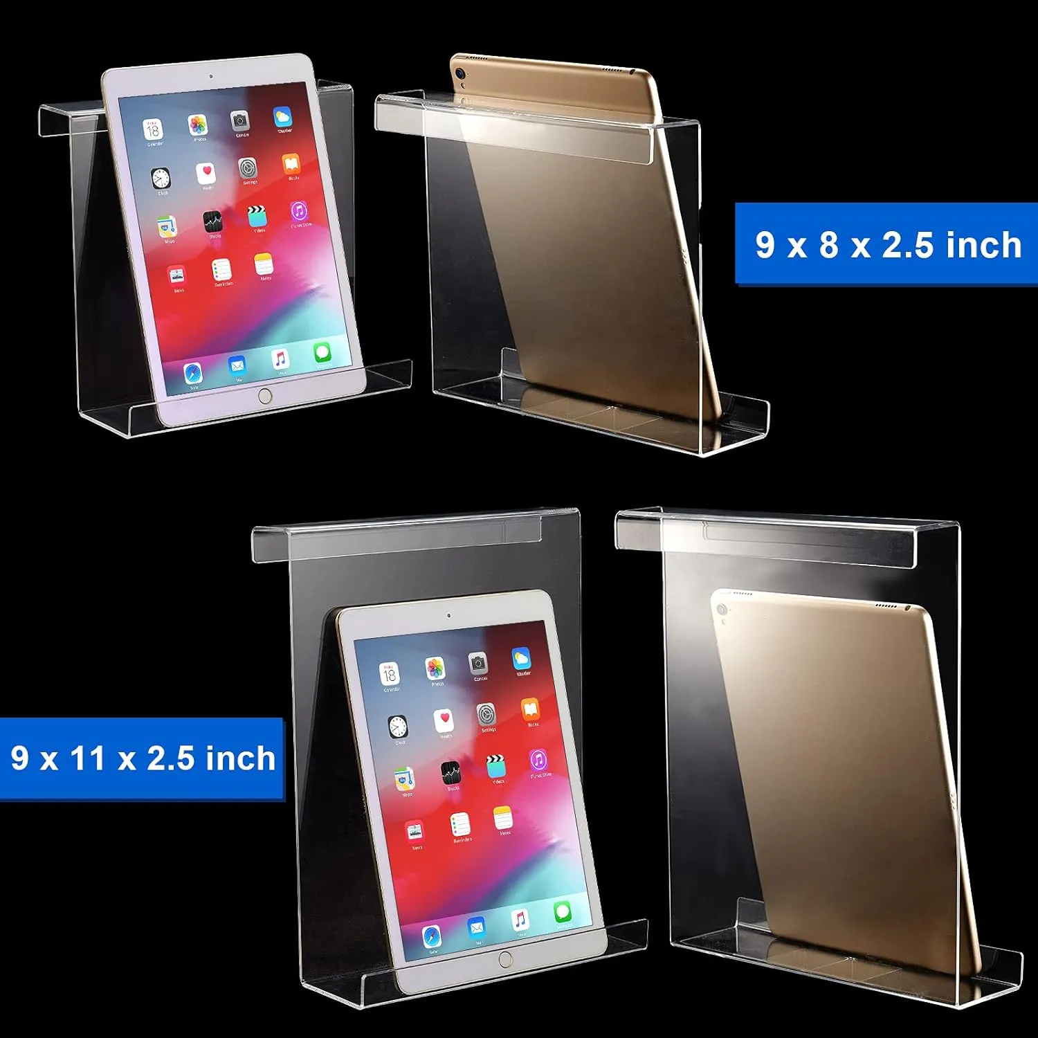 Jetec Treadmill Book Holder, Clear Acrylic Reading Rack for Treadmill Tablet Rack Universal Holder, for Tablet Magazines Books for Gym Exercising (9 x 8 x 2.5 Inches)