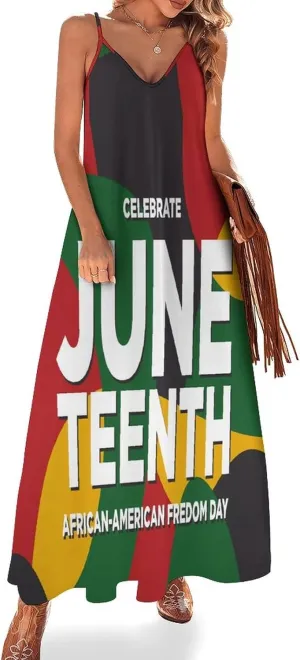 Juneteenth Since 1865 Celebrate Freedom Afican Summer Dresses Maxi Dress Sundress Beach Dresses for Women