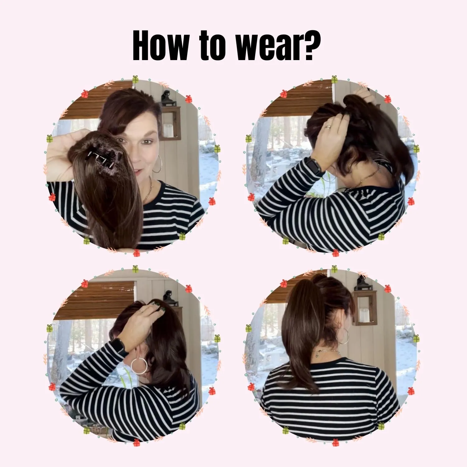 JUVABUN Straight ponytail 15''-Beach Blonde|Claw Clip In Ponytail Hair Extensions | Synthetic clips pony tails hair extensions |Hair Extensions for Women|Straight ponytail extension real human hair