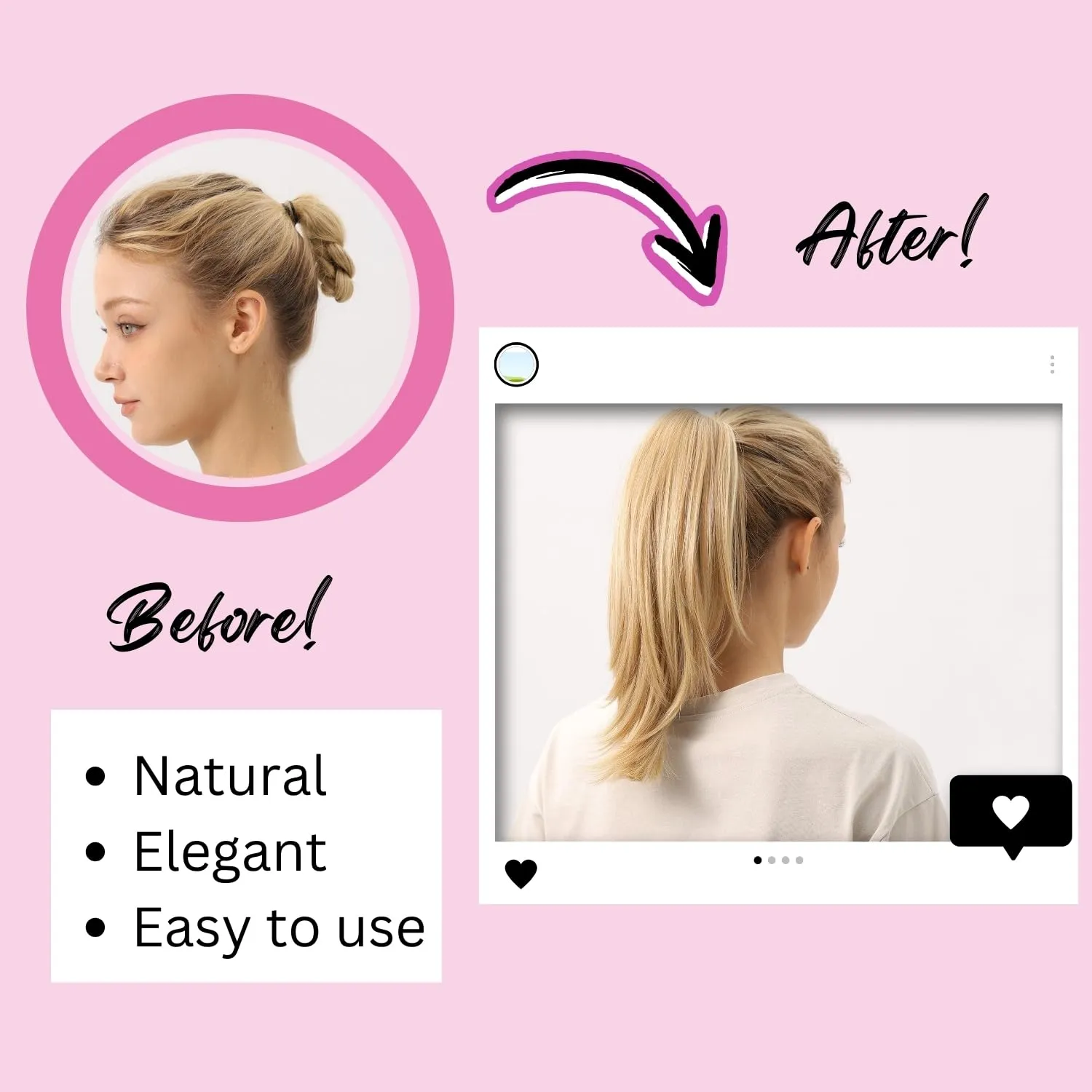 JUVABUN Straight ponytail 15''-Beach Blonde|Claw Clip In Ponytail Hair Extensions | Synthetic clips pony tails hair extensions |Hair Extensions for Women|Straight ponytail extension real human hair