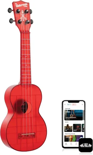 Kala Brand Music Co. The Waterman Sea Glass Collection, 4-String Ukulele, Right, Maritime Red, Soprano (KA-WMT-RD-S)