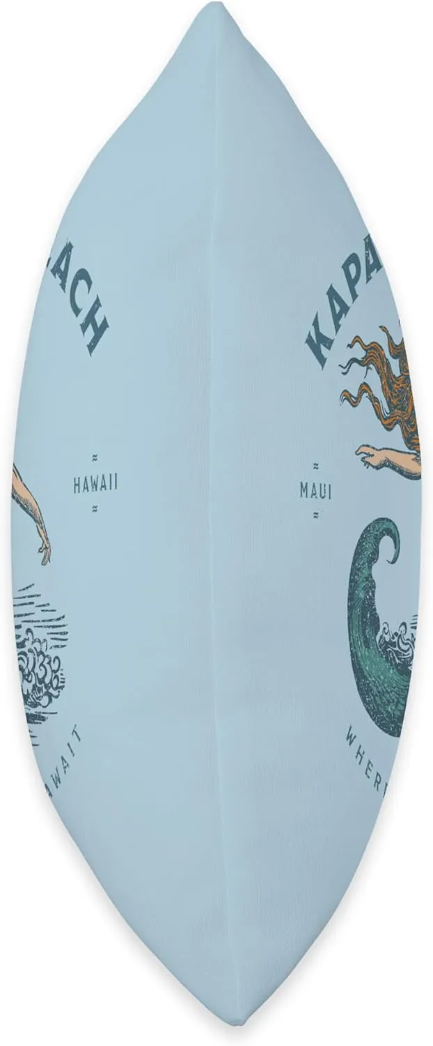 Kapalua Bay Beach Maui Hawaii Retro Vintage Mermaid Throw Pillow