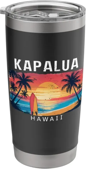 Kapalua Bay Hawaii Men Women Surfing Stainless Steel Insulated Tumbler