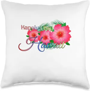 Kapalua Bay Hawaii Tropical Flowers Family Vacation Throw Pillow