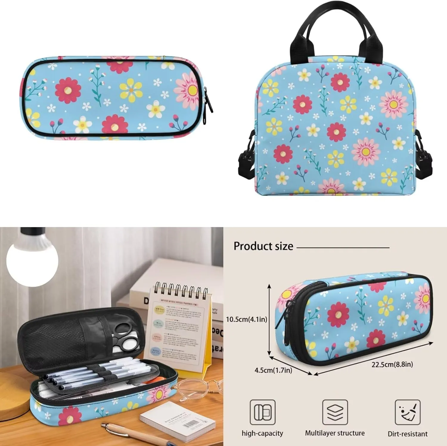 Kids Backpack Boys Cool 3 Piece Cute Florals Bookbag Toddler School Bag Cool Animal Cartoon Travel Sports Bag for Boy Kindergarten Nursery School Pre-K Elementary School Age 3-15Y