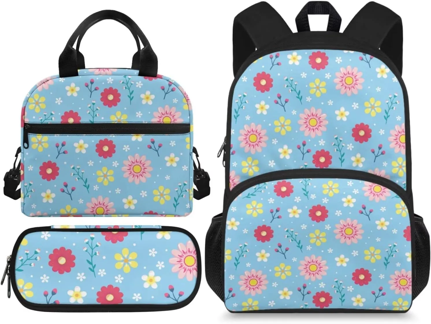 Kids Backpack Boys Cool 3 Piece Cute Florals Bookbag Toddler School Bag Cool Animal Cartoon Travel Sports Bag for Boy Kindergarten Nursery School Pre-K Elementary School Age 3-15Y