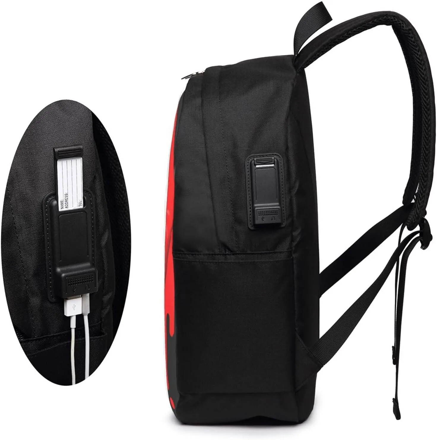 Kiss Mexico Flag Lips Laptop Backpacks Travel Backpack Casual Business Daypack Sport Rucksack Computer Bag Fits up to 17 Inch Notebook with USB Port