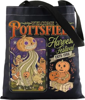 KUIYAI OTGW Movie Inspired Tote Bag Pottsfield Harvest Festival Canvas Bag Wirt and Greg Fans Gift Pumpkin Spooky Season Gift