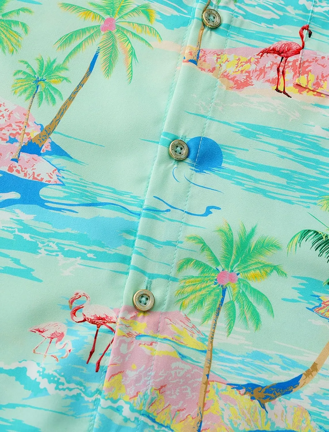 KYKU Funky Hawaiian Shirt for Men Palm Beach Shirts Tropical Vacation Clothes