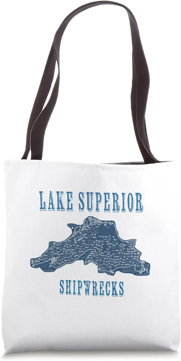 Lake Superior Shipwrecks, Great Lakes, Ships, History Tote Bag