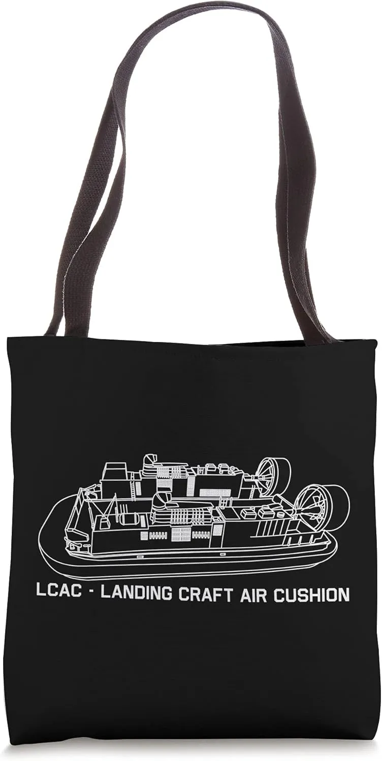 Landing Craft Air Cushion LCAC Military Hovercraft Diagram Tote Bag