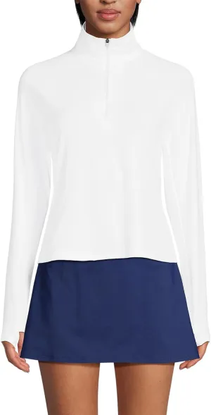 Lands' End Women's Long Sleeve Rash Guard Cover-up UPF 50