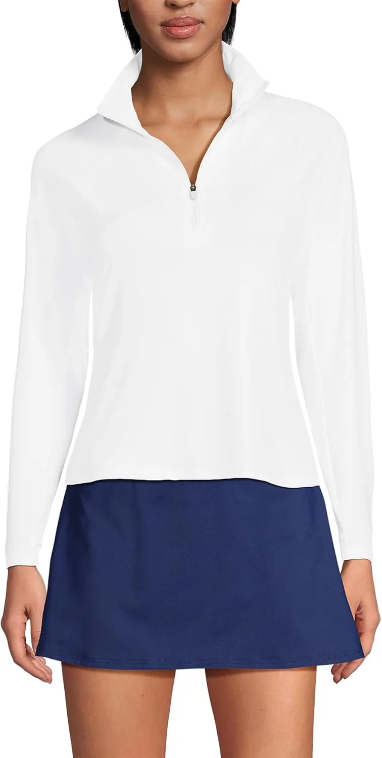 Lands' End Women's Long Sleeve Rash Guard Cover-up UPF 50