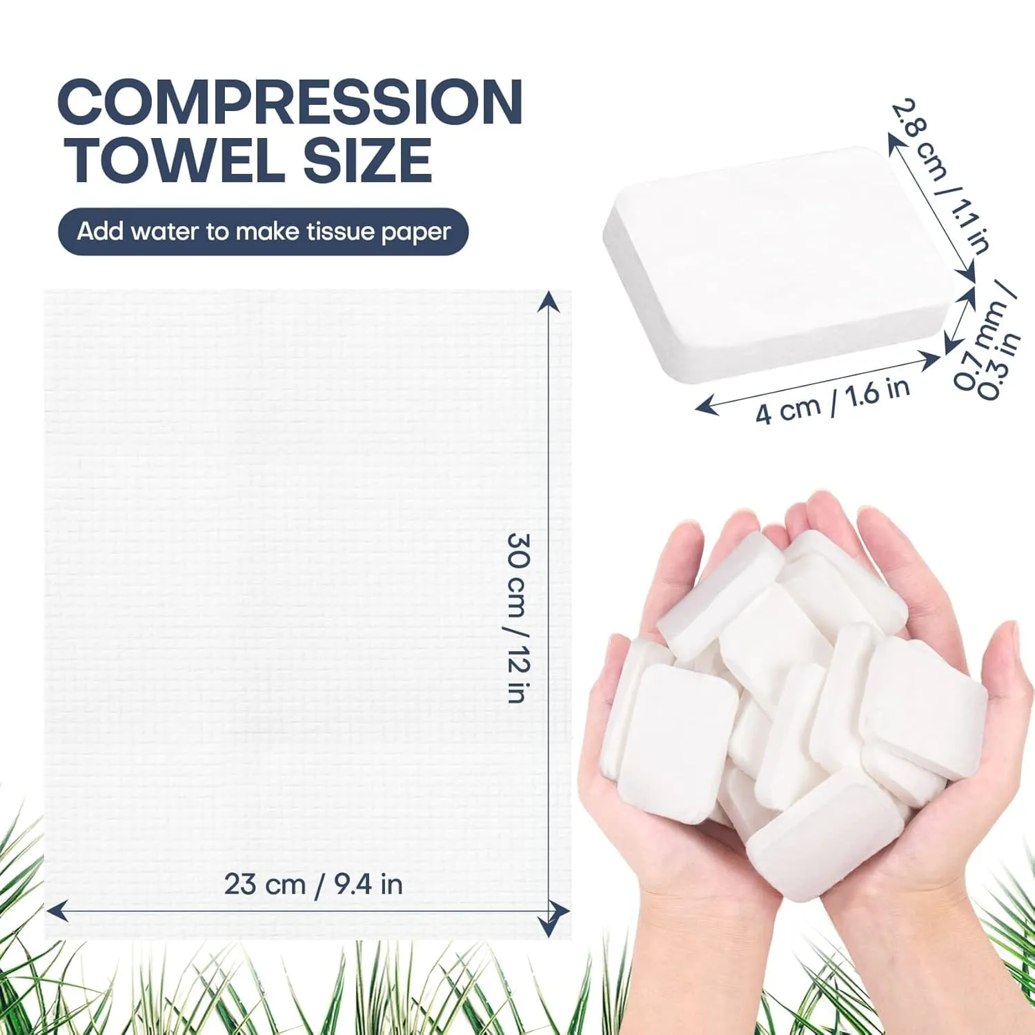 Large Compressed Towels, Soft Disposable Face Towel, Thicken Facial Cloths Mini Portable Cotton Tissue for Sensitive Skin,Travel Skin Care,Beauty Salon,Home,Outdoor Activities(50 Count Blue)