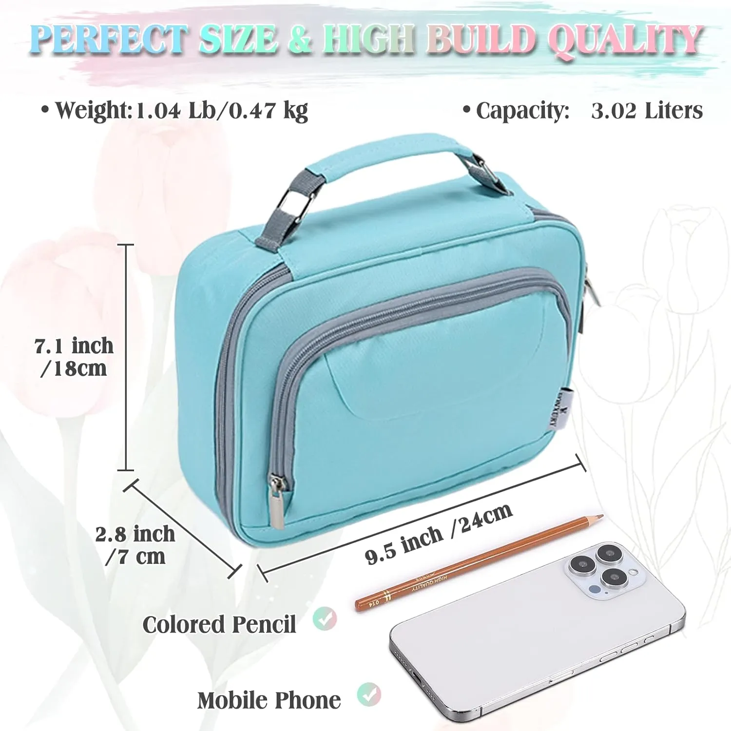 Large Pen Pencil Case,VONXURY High Capacity Art Colored Pencil Pouch Portable Stationery Organizer With 2 Detachable Layers 54 Slots Multiple Zipper Pockets for School Office College