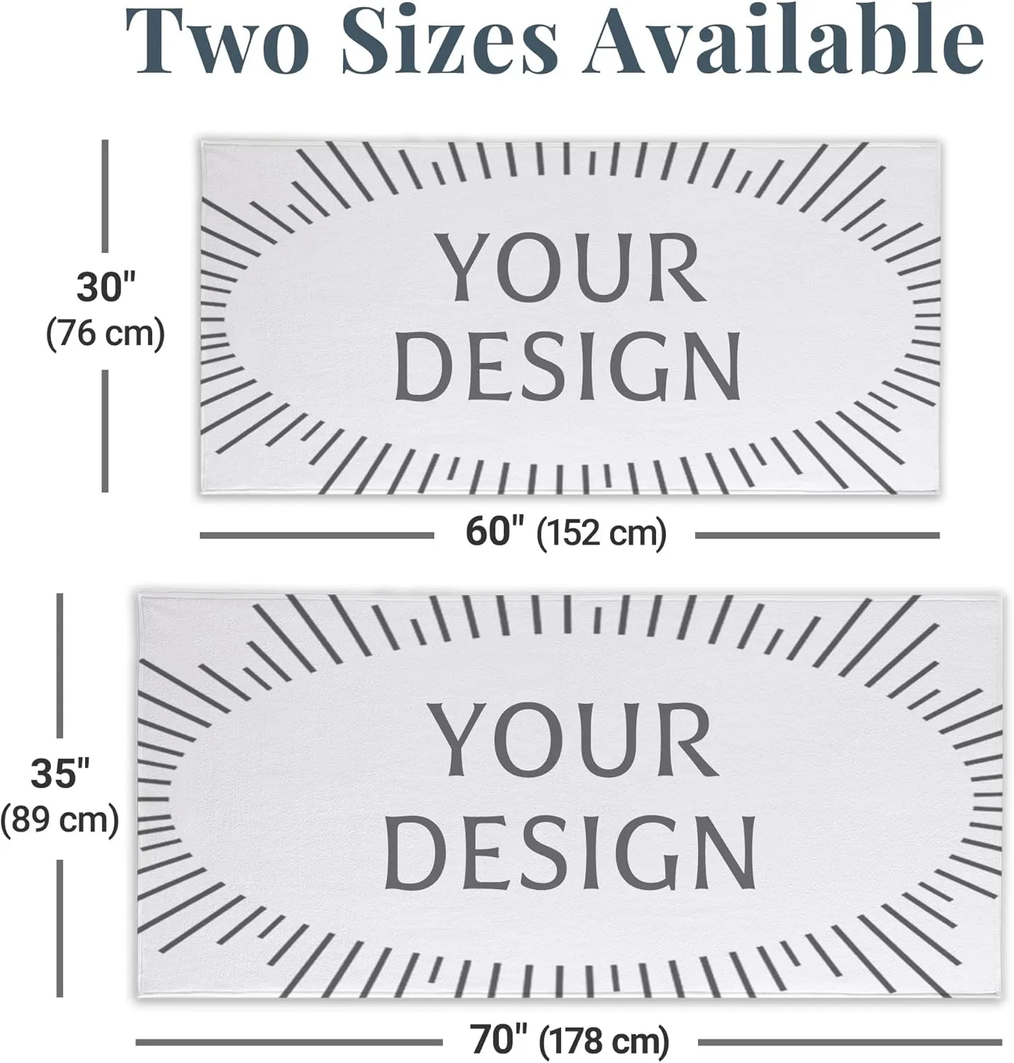 Let's Make Memories Personalized Beach Towel - Custom Pool Towel for Her - Cotton/Poly Blend - Oversized - Teal Tropical Palms