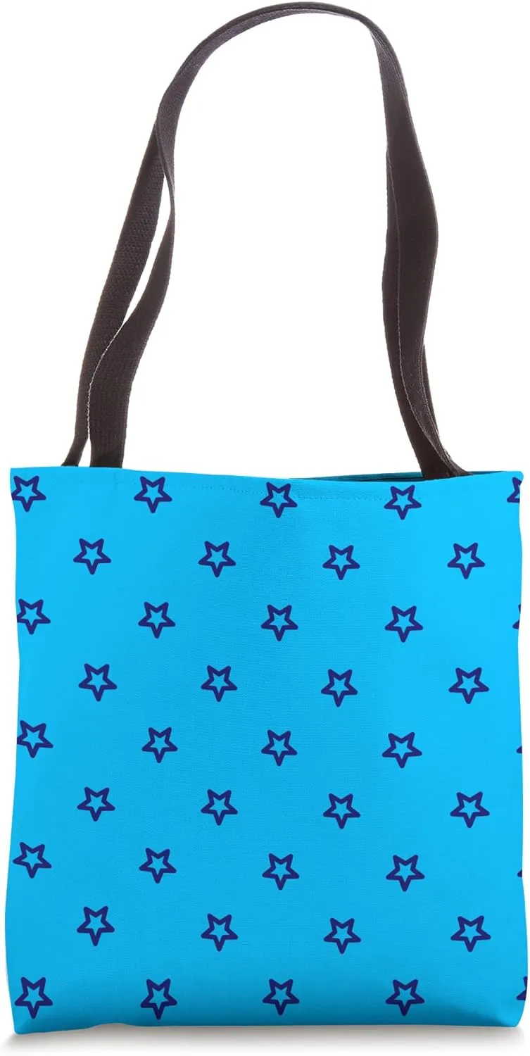 Light Blue Stars Classic Nautical Oceanic Timeless Pattern Tote Bag