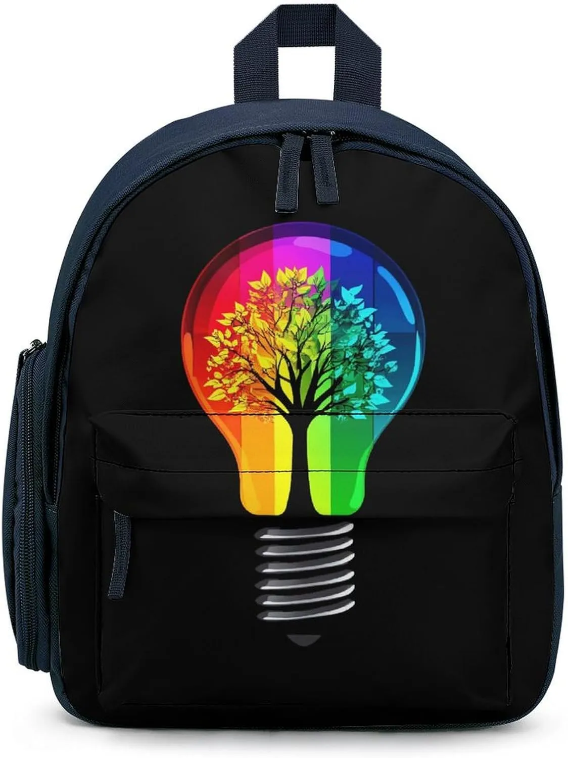Light Bulb Colorful Art Tree Cute Printed Backpack Lightweight Shoulder Bag Travel Daypack for Camping Picnic Blue-style