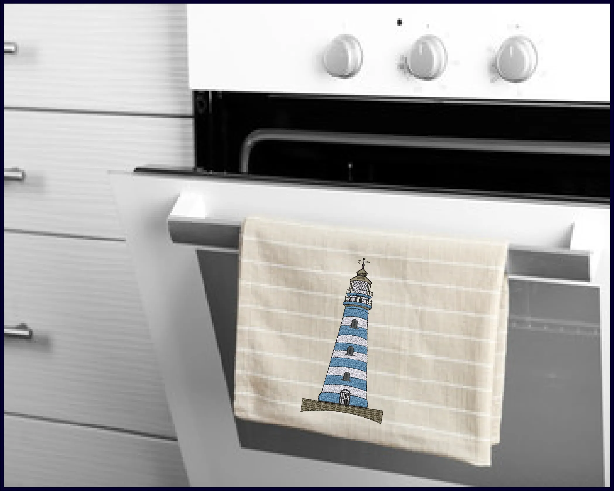 Lighthouse Machine Embroidery Design | Coastal Lighthouse Island Embroidery | Seaside Landscape Sketch | 6 Sizes (0816)