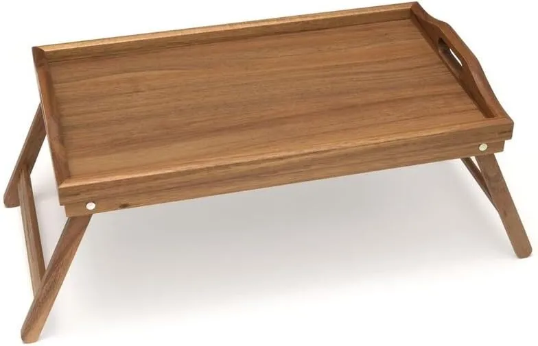 Lipper International Acacia Bed Tray with Folding Legs, 19.75" x 12" x 9.5"