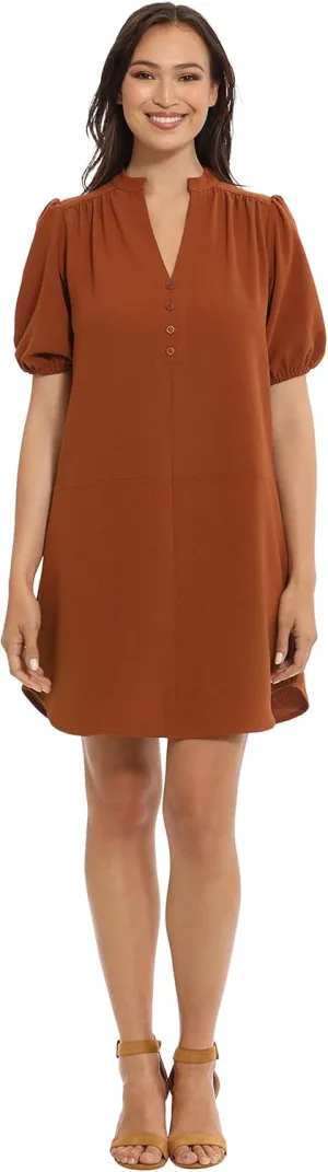 London Times Women's Easy Crepe Shift Shirt Dress Casual Wear to Work