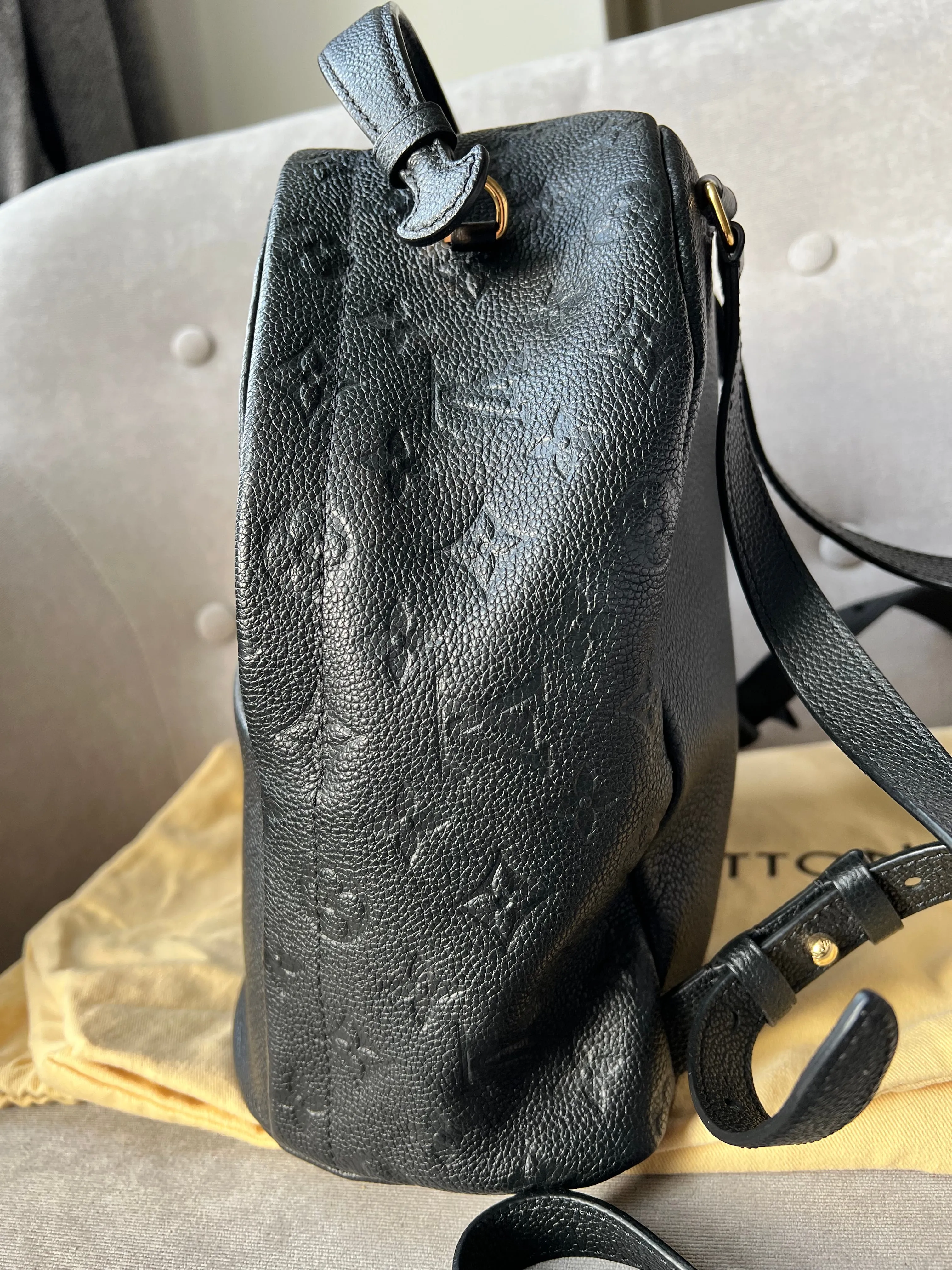 Louis Vuitton Sarbonne Backpack Black Empreinte