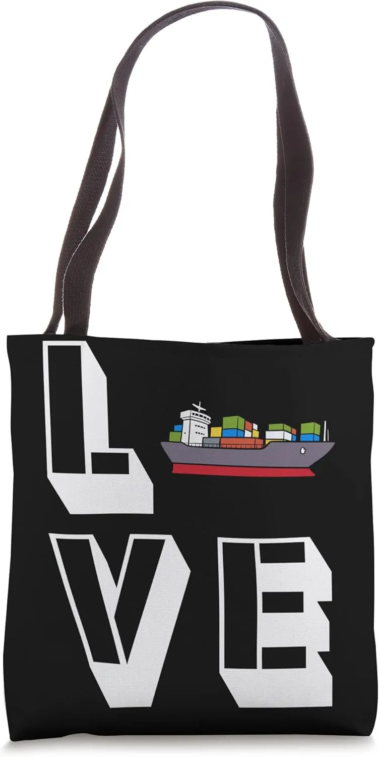 Love Container Ship Seafarer Seaman Cargo Ship Tote Bag