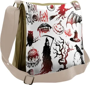 Lunarable Halloween Messenger Bag, Spooky October Holiday, Unisex Cross-body