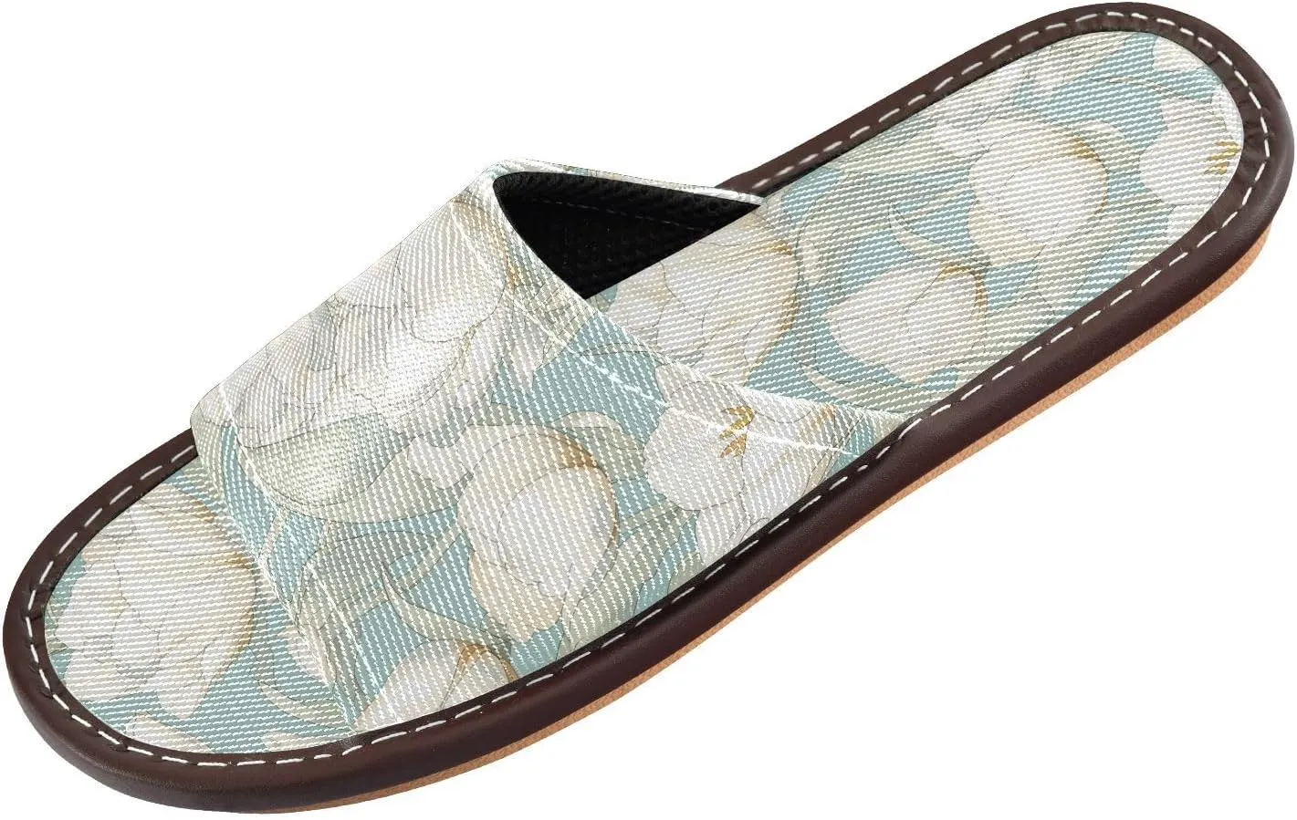 Lush Tulips Pale Green Mens Shower Slippers Ultralight Non Slip Sandals for Outdoor Hotel Bedroom