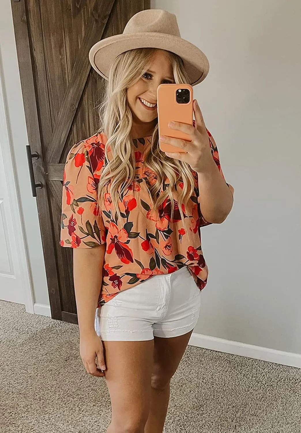 luvamia 2025 Blouses for Women Dressy Casual Floral Boho Babydoll Flowy Tops Summer Short Bell Sleeves Shirts