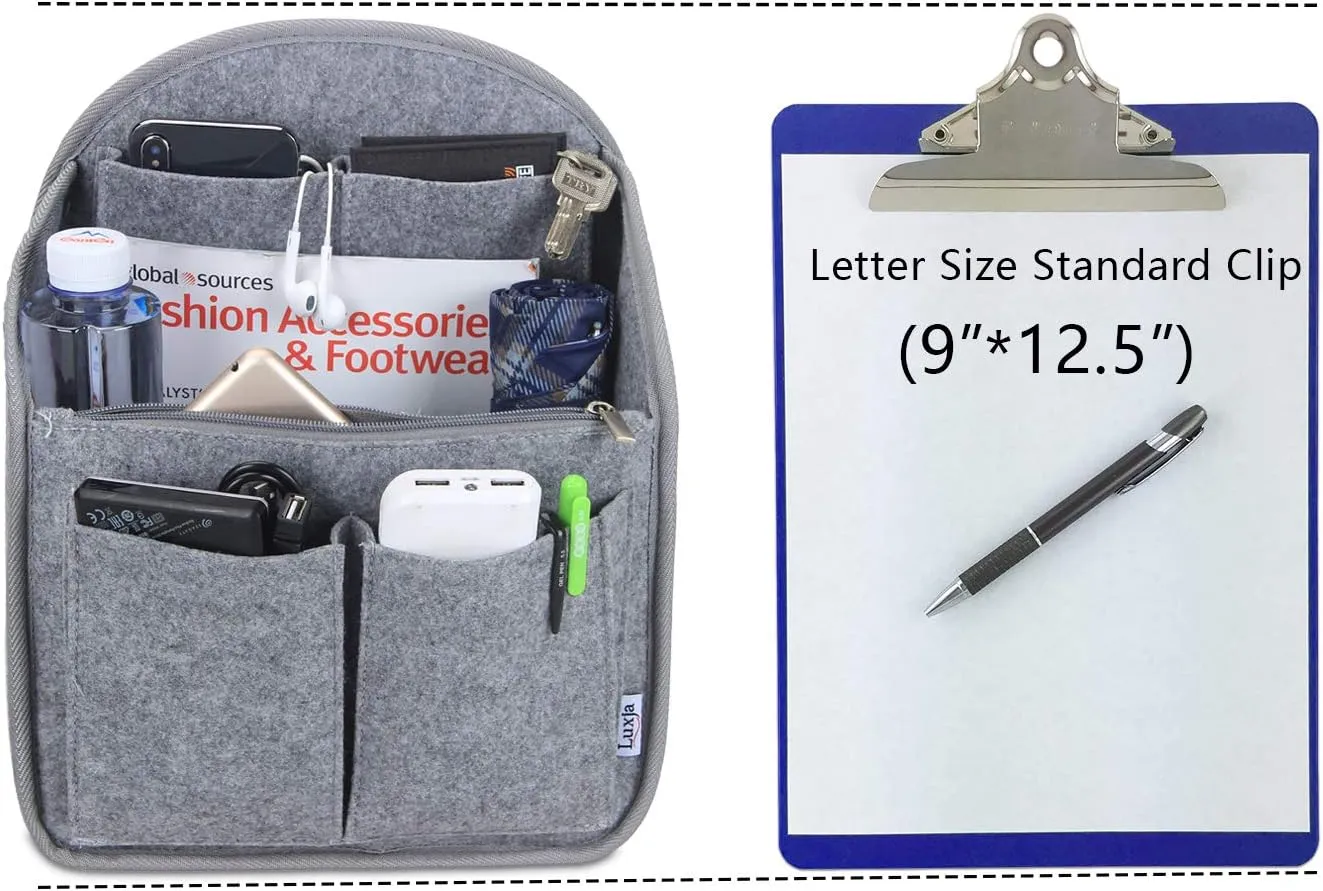 LUXJA Backpack Organizer, Felt Organizer Insert for Backpack, Gray