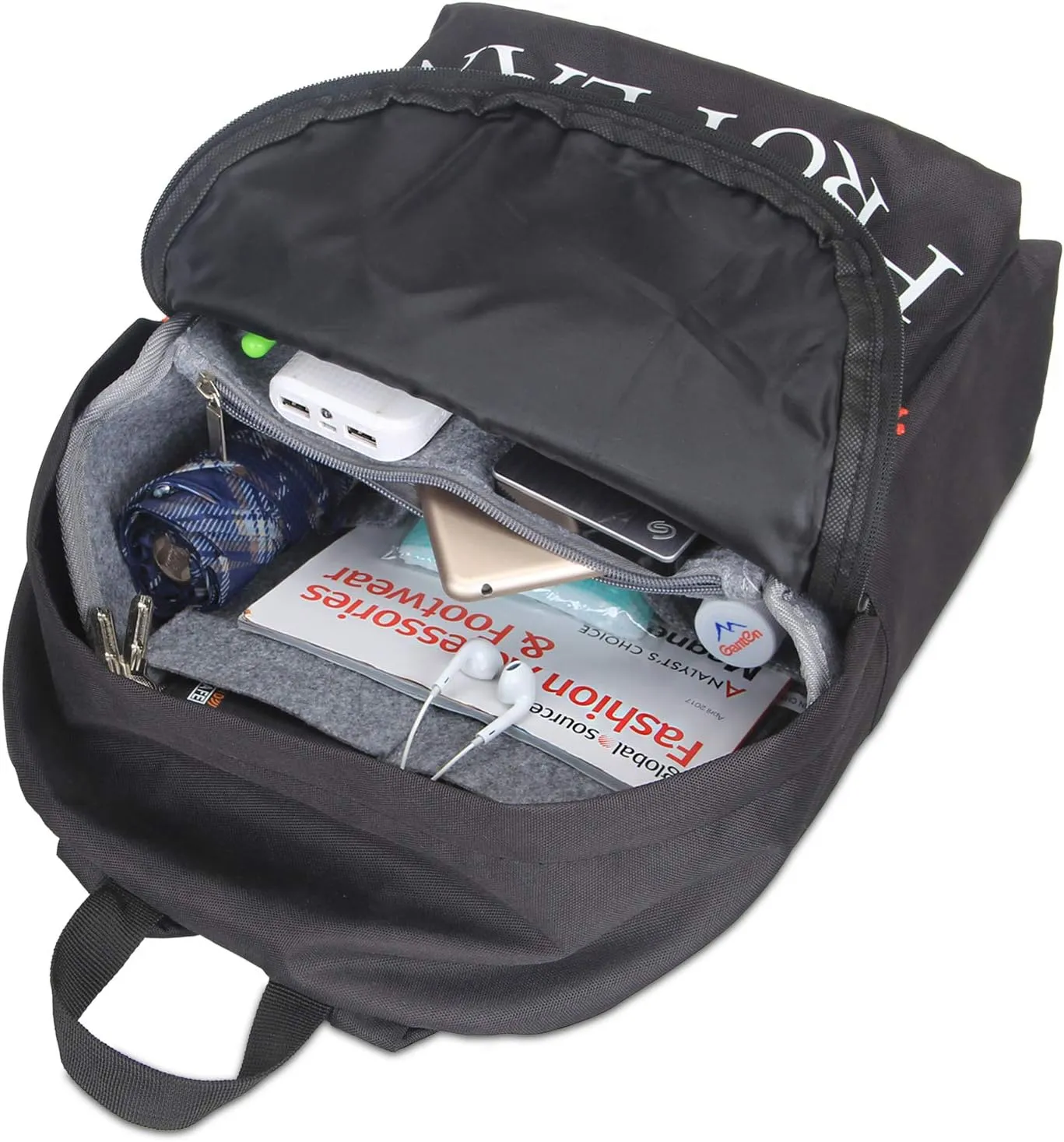 LUXJA Backpack Organizer, Felt Organizer Insert for Backpack, Gray