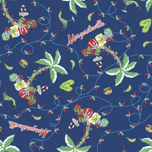 Margaritaville - Island Celebration - Navy Tropical Holiday Fabric