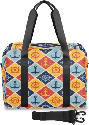 Maritime Mood Weekender Bag, Waterproof Travel Duffel Bags, Overnight Bags for Women, Duffel Bag with Trolley Sleeve, for Men Travel Business Gym Gift