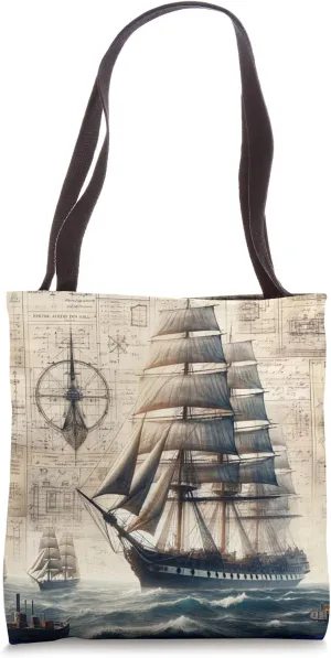 Maritime Odyssey Chronicle: Sailing Through History Tote Bag
